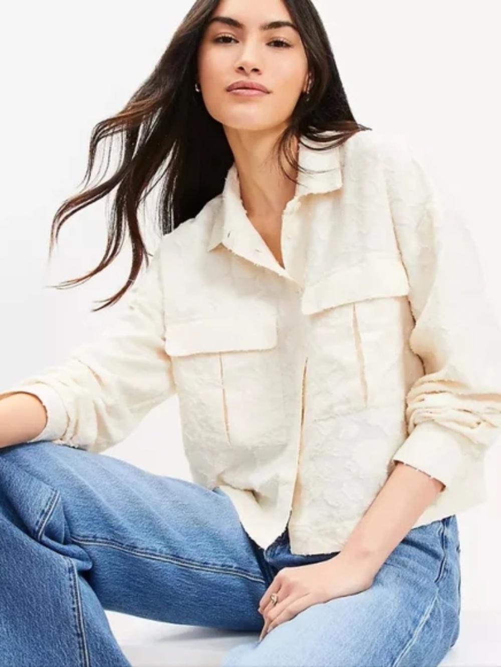 Loft Clip Utility Shirt ivory Small